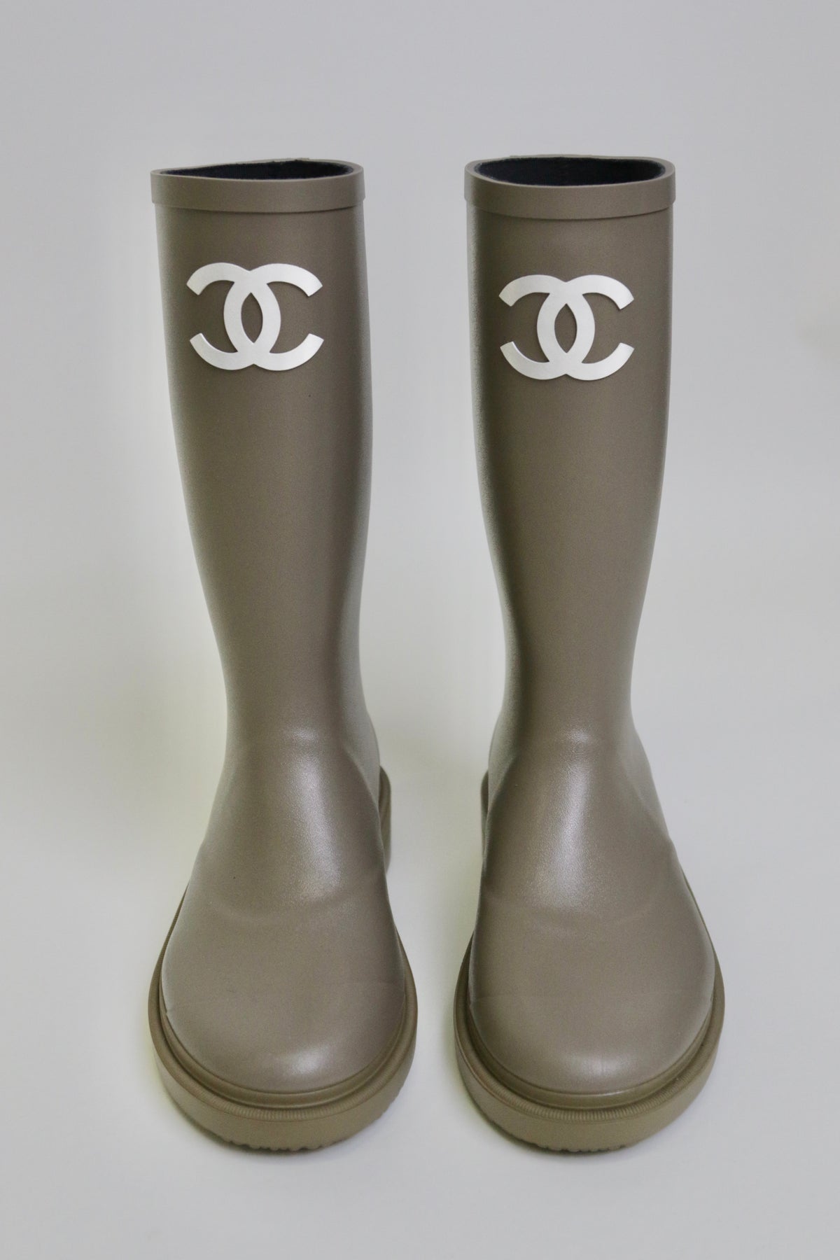 Army Green Rubber CC Logo Wellington Rain Boots my RTW