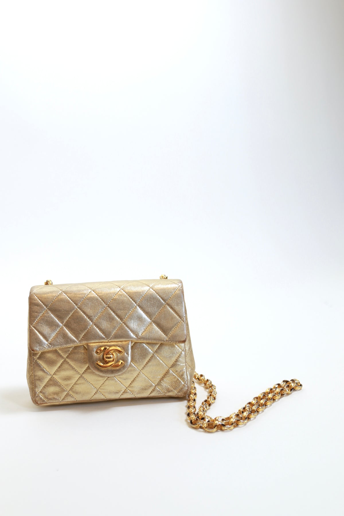 Chanel Vintage 24K Gold Mini Square Bijoux Chain Flap Bag – my-RTW