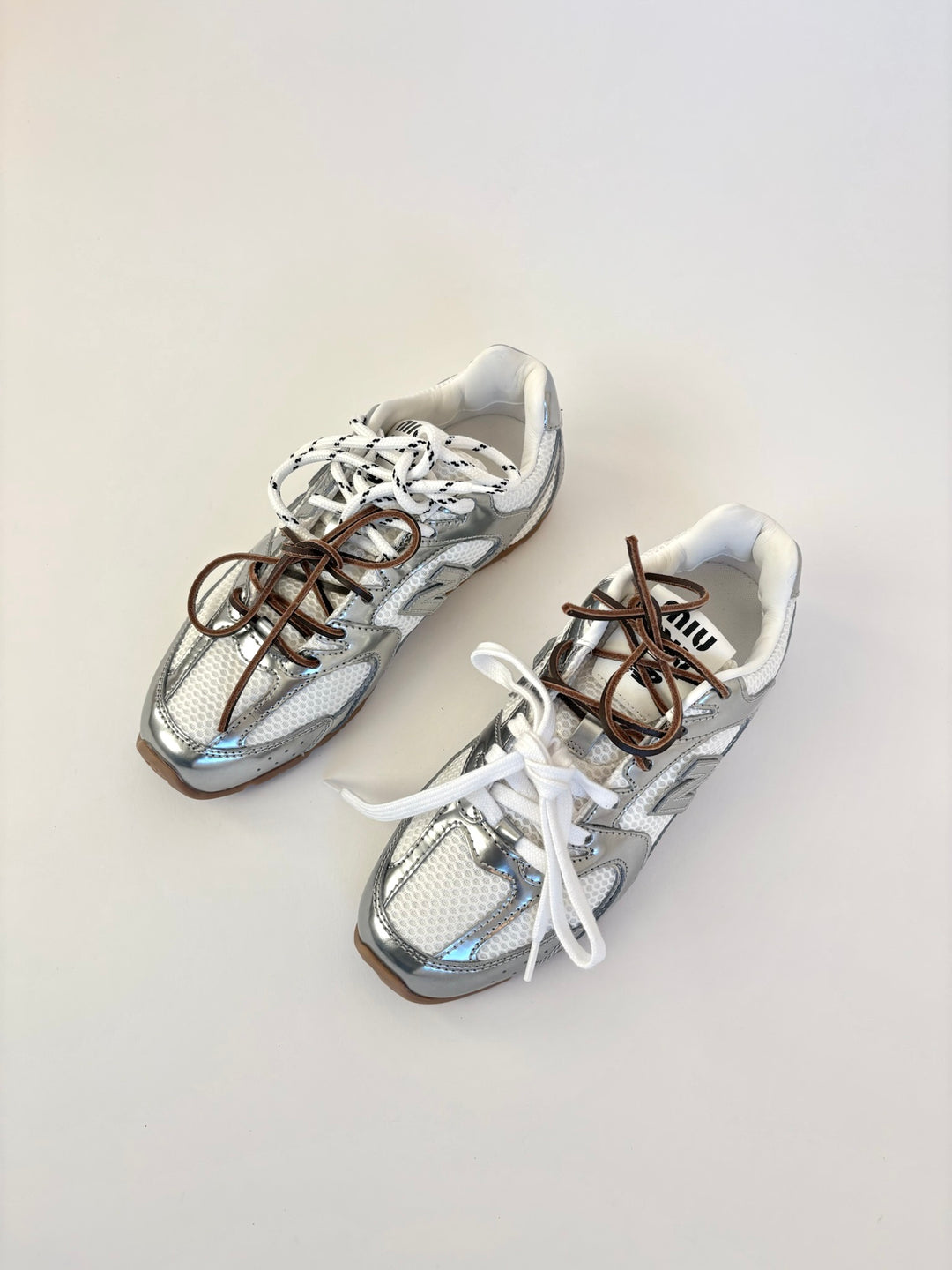 New Balance X Miu Miu 530 SL Metallic Leather and Mesh